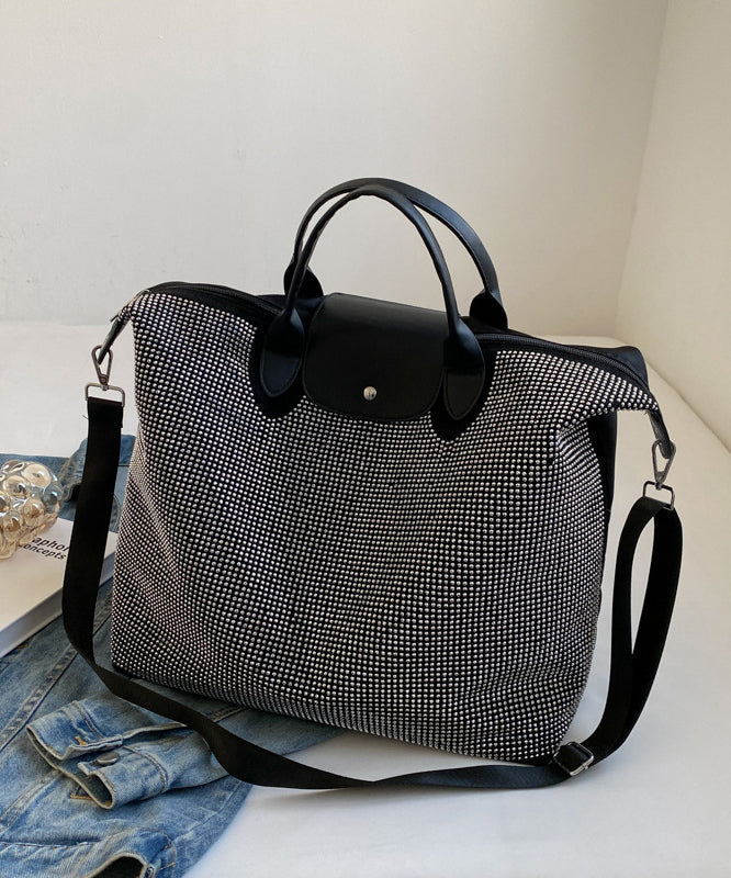 Sac à main tendance en argent avec incrustation de zircons de grande capacité WI035