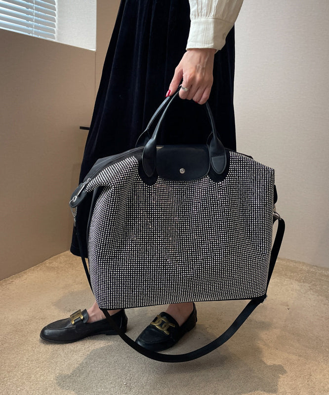 Sac à main tendance en argent avec incrustation de zircons de grande capacité WI035