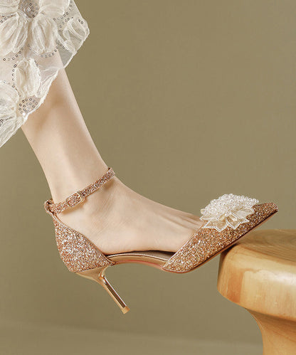 Fashion Splicing Pailletten spitze silberne Stiletto Heels High Toe