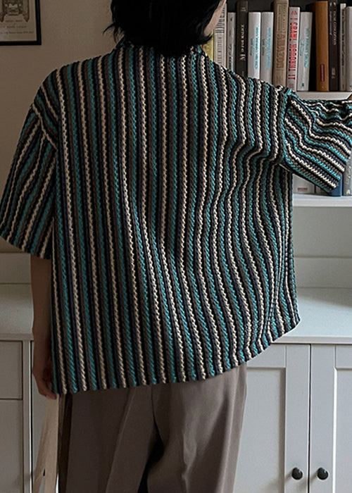 Shirts Taschen Gestreiften Baumwolle Herren Mode Taste Sommer