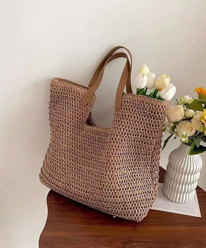 Fashionable Green Versatile Large Capacity Straw Woven Shoulder Bag HJ1014