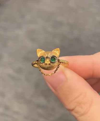 Bagues Petits Chats en Argent Sterling et Or Fin YI017