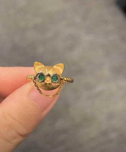 Bagues Petits Chats en Argent Sterling et Or Fin YI017