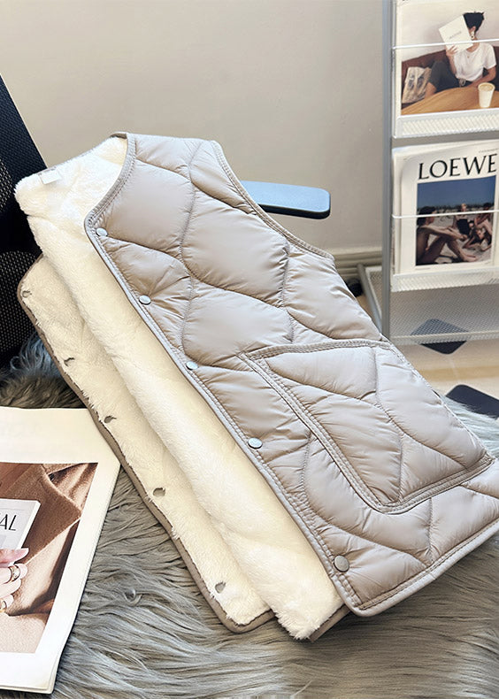 Feine graue Taschen warme Fleece Herren Weste Freizeitkleidung Winter TK025