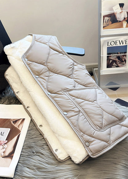 Feine graue Taschen warme Fleece Herren Weste Freizeitkleidung Winter TK025
