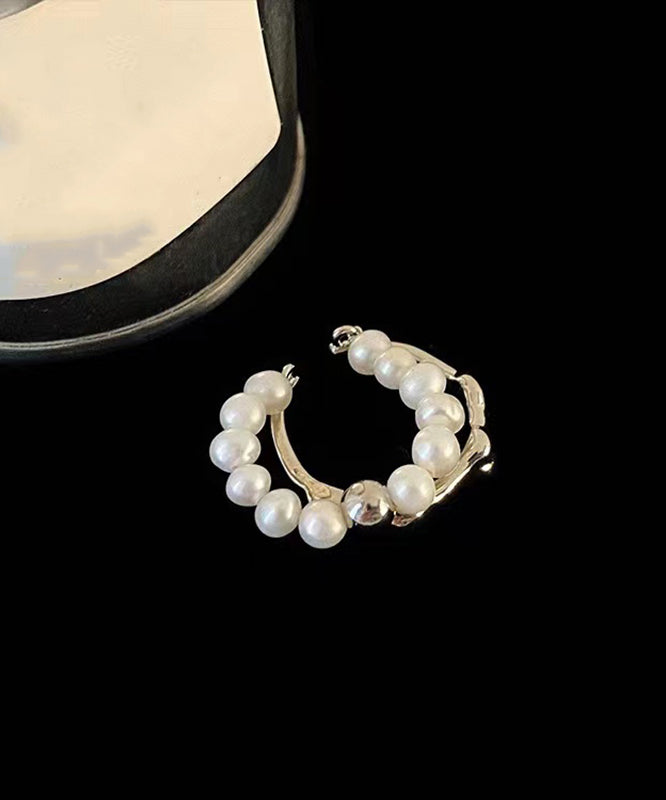 Set Pearl Fine Tassel Metal Two-Piece Rings