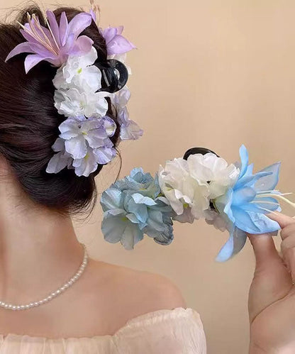 Floral Lila Hai Kunststoff Feine Klammer Haarnadel