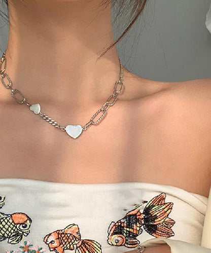 Collier en argent sterling avec chaîne en soie fine et motif princesse Love PO008