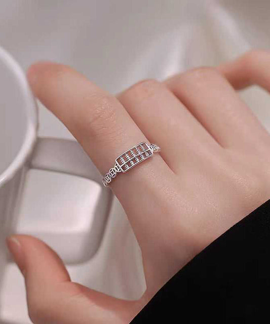 Feine Ringe Abacus Hohl Silber Aus Seide Sterling