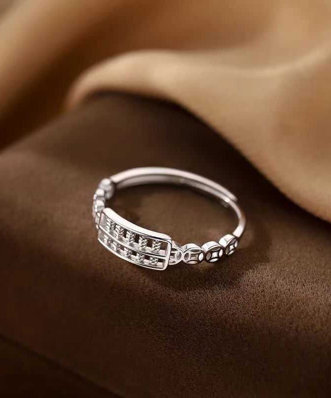 Fine Rings Abacus Hollow Silver Out Silk Sterling