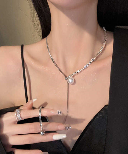 Pull Pearl Silver Sterling Patchwork Silk Fine Broken