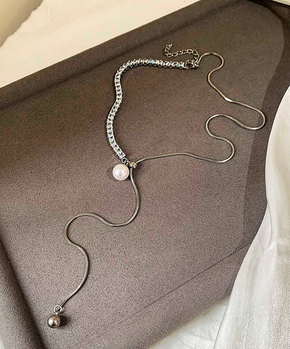 Pull Pearl Silver Sterling Patchwork Silk Fine Broken