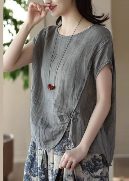 Asymmetrical White Fitted Beach Vest Linen Summer