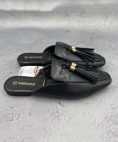 Sandales à pampilles françaises en cuir abricot