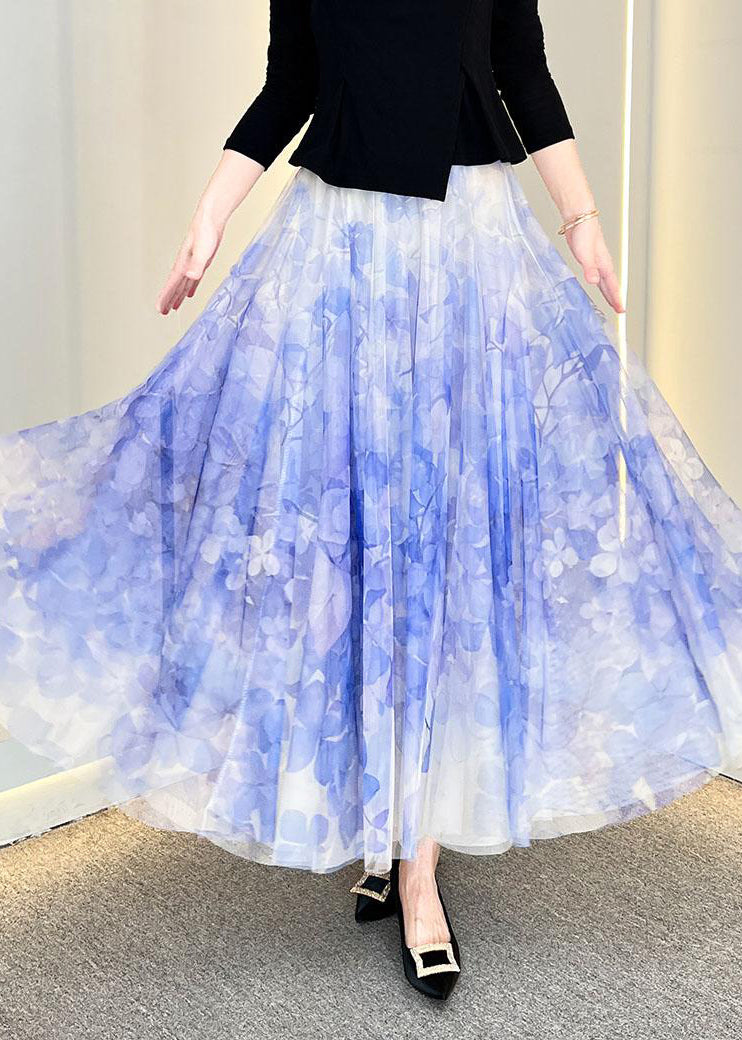 Maxi Grey Dark Waist Tulle Elastic French Skirt Summer