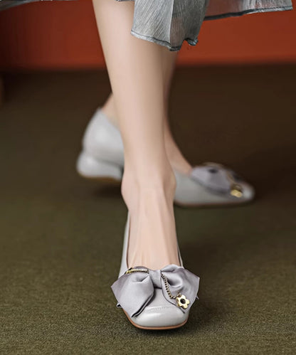 Mocassins Penny à nœuds gris à la mode française QK032