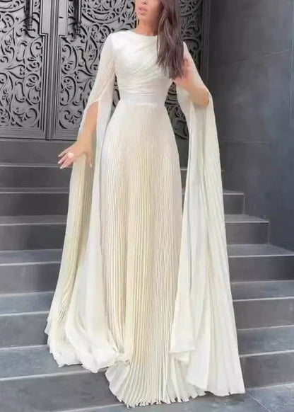 Leichtes Partykleid aus französischer Baumwolle mit faltiger Taille, blau, hoher Frühling