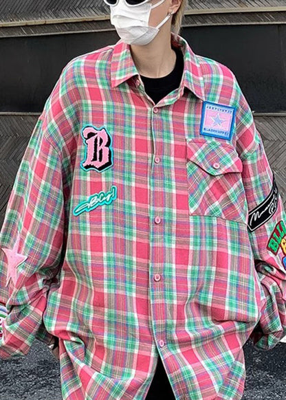 Navy Pockets Plaid Herren Frühlingshemd Französische Baumwolle