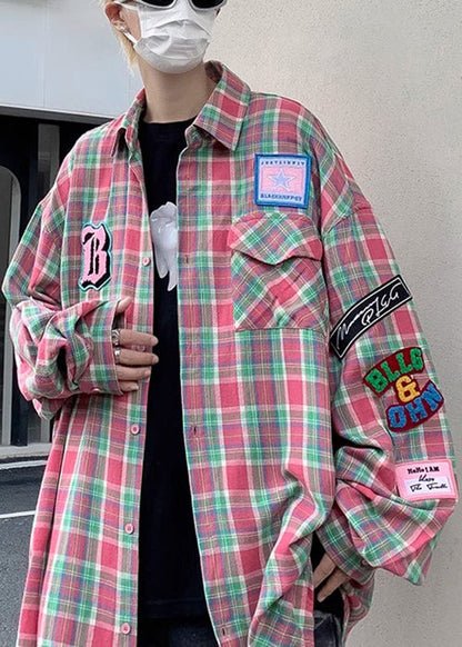 Navy Pockets Plaid Herren Frühlingshemd Französische Baumwolle