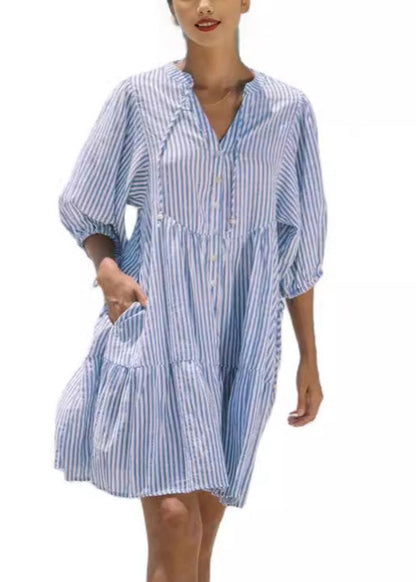 Pan Striped Shirts French Pink Dress Collar Sleeve Mid Half Peter