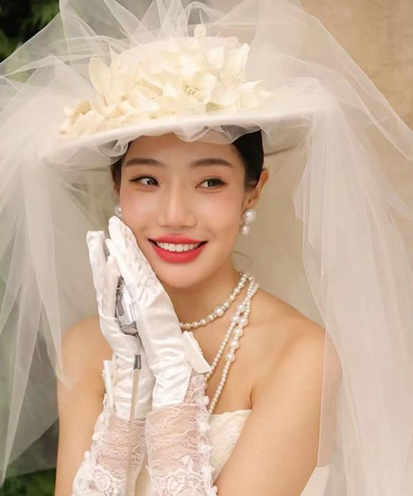 Accessoire de style Chapeau français Fleur torsadée Organza Fait main