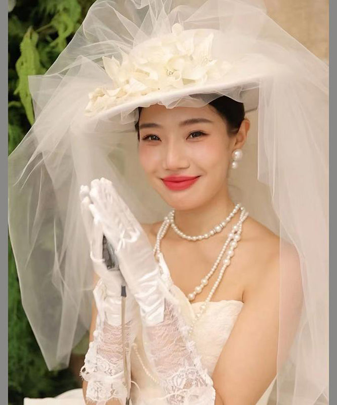 Accessoire de style Chapeau français Fleur torsadée Organza Fait main