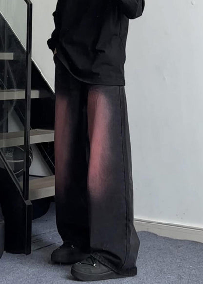 Farbverlauf Schwarz Taschen Patchwork Männer Jeans Lange Sommer SA007