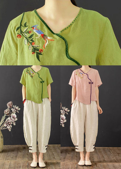 Bestickte Grüne Anzug Gras Set Sommer Oriental Stück Zwei