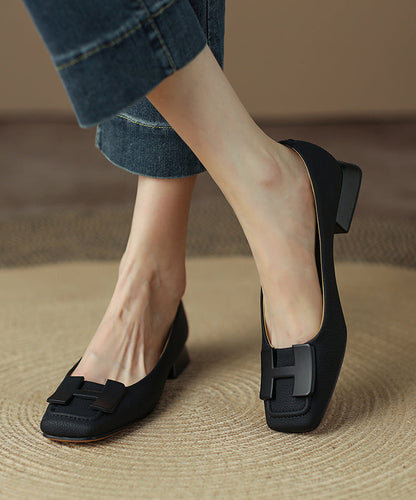 Chaussures plates confortables en cuir de vachette vert