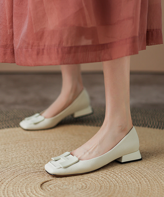 Chaussures plates confortables en cuir de vachette vert