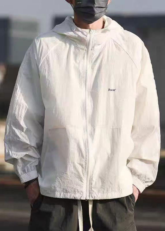 Taschen Sommer Herren Kapuzen Kordelzug Mantel 50+ Grau UPF