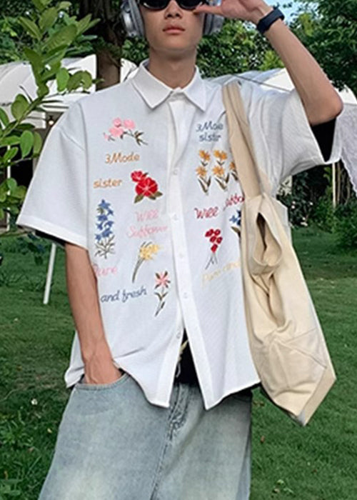 Handgemachte Baumwolle bestickt Herren blau Shirt Plaid Sommer