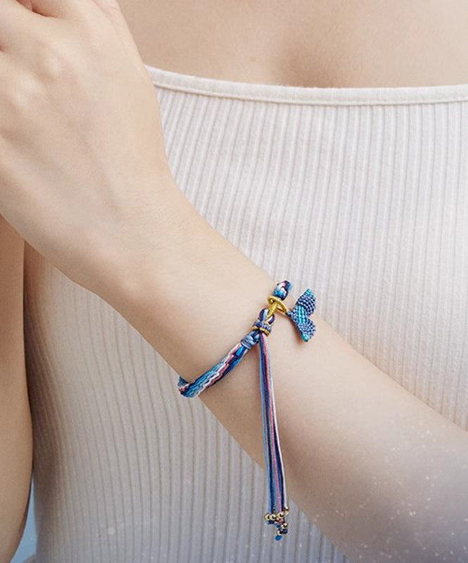 Fischschwanz Weben Seil Charme Quaste Handarbeit bunt blau