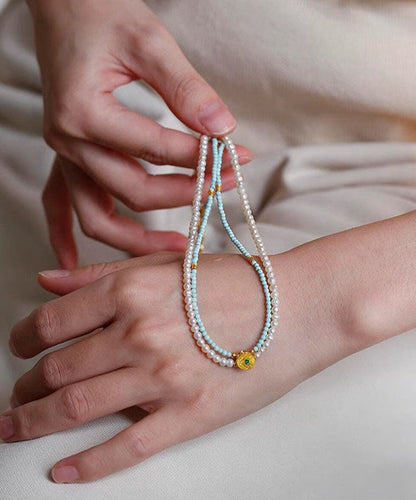 Colorblock Perlen Legierung Handgefertigt Doppelschicht Anhänger Perle