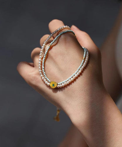 Colorblock Perlen Legierung Handgefertigt Doppelschicht Anhänger Perle