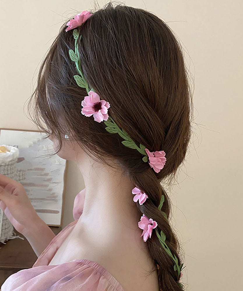 Headband Floral Red Weavin Daisy Rattan Handmade