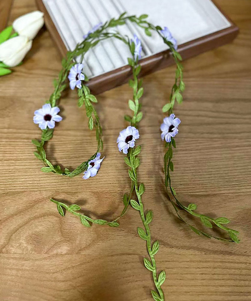 Headband Floral Red Weavin Daisy Rattan Handmade