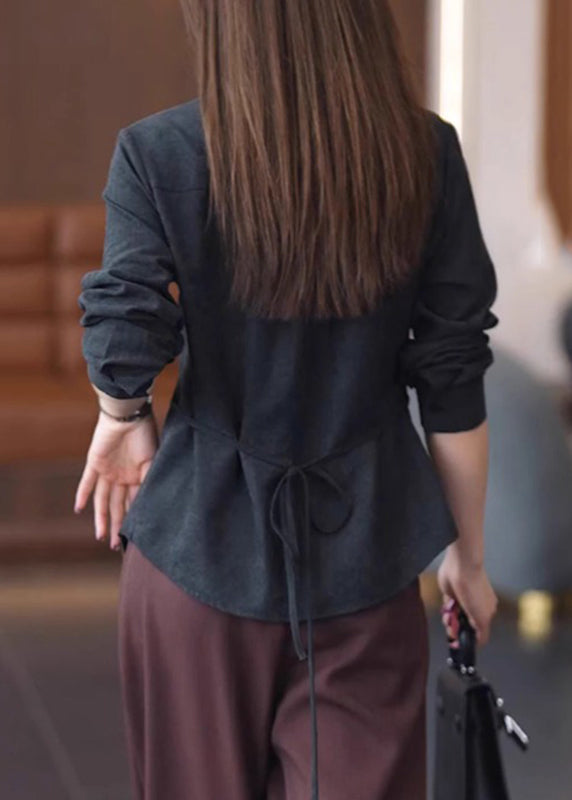 Chemise patchwork rouge à boutons en dentelle faite main