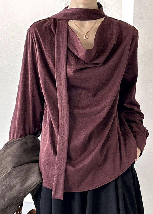 Haut de printemps fait main en patchwork rouge uni