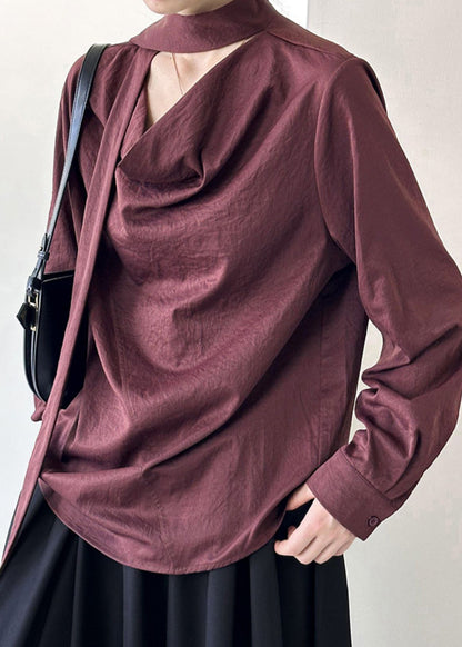 Haut de printemps fait main en patchwork rouge uni