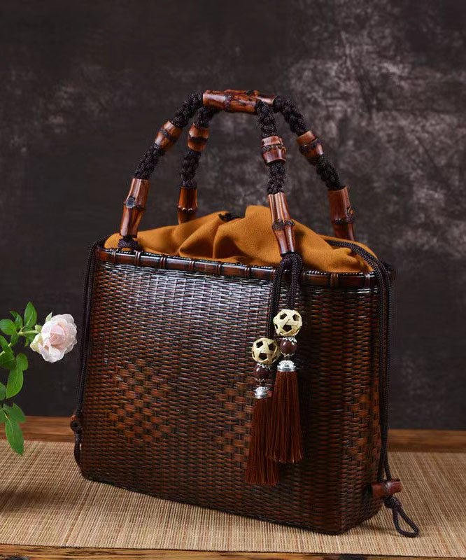 Handmade Retro Woven Japanese Bamboo Handbag GG081