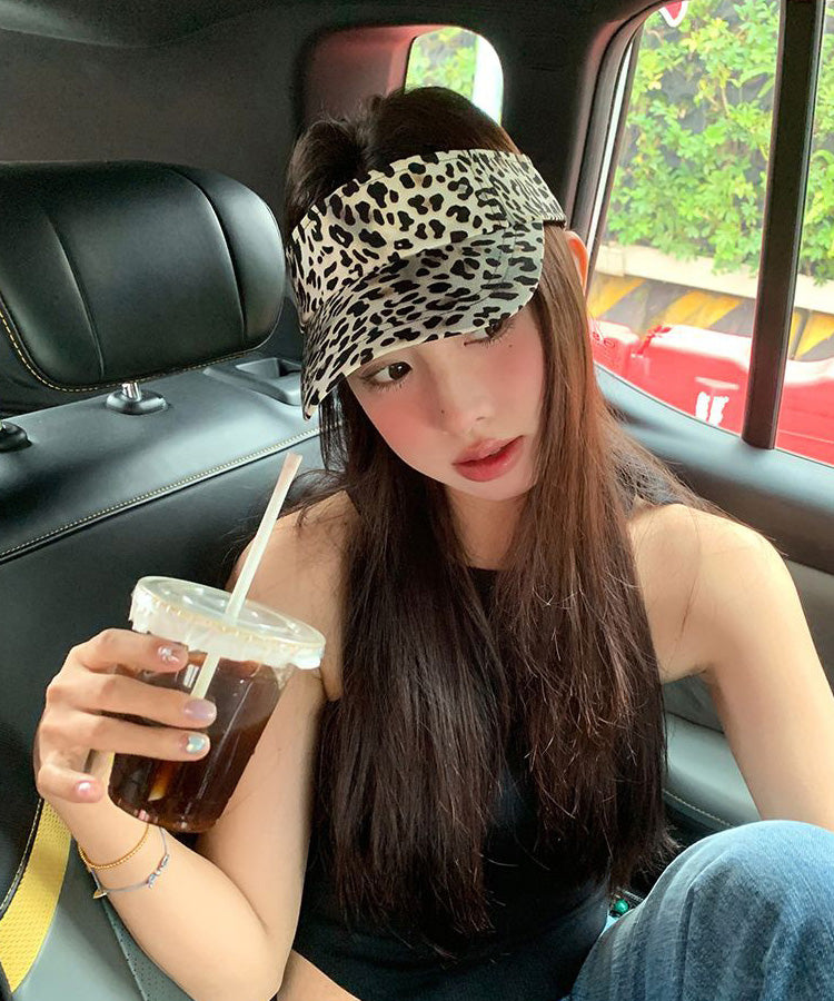 Kaffee-Stil Hut Hip Leopard Hop Vielseitig Top Print Sonnenschirm