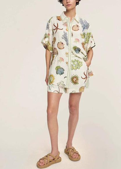 Apricot Zwei Hemden Shorts Kragen Und Set Pan Italian Peter Pieces