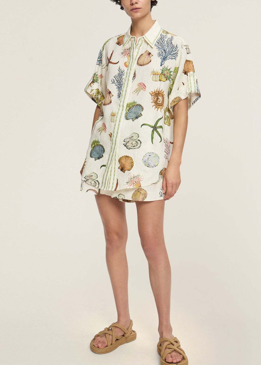 Apricot Zwei Hemden Shorts Kragen Und Set Pan Italian Peter Pieces