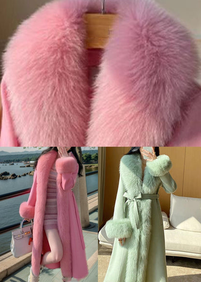 Italienische grüne Wollmäntel mit Taillenbund, Winter, RD015