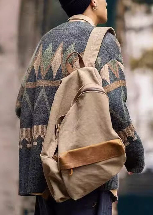 Manteau jacquard en tricot gris foncé à col en V pour homme, boutonné