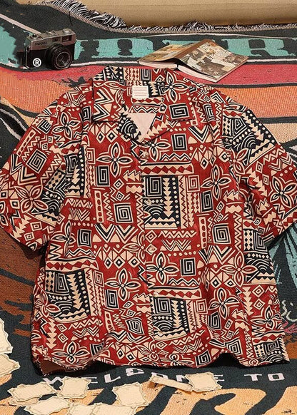 Chemise à col cubain japonais pour hommes à Hawaï en été HG037