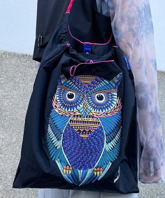 Japanese Style Embroidered Owl Large Capacity Shopping Bag 2024 SX1009