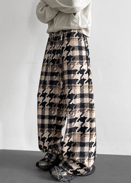 Elastische Taille Taschen Baumwolle Khaki Männer Hosen Plaid