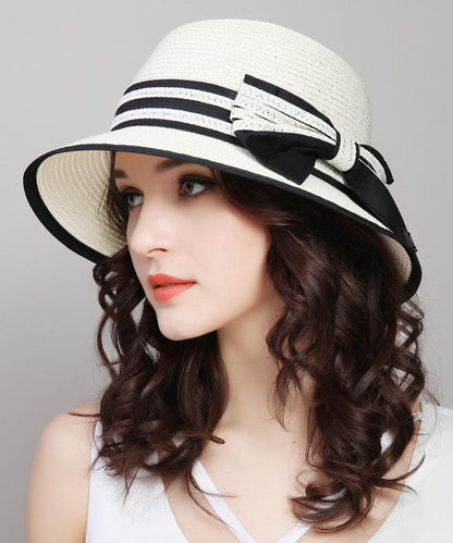 Bucket Versatile Straw Version White Woven Hat Korean Foldable